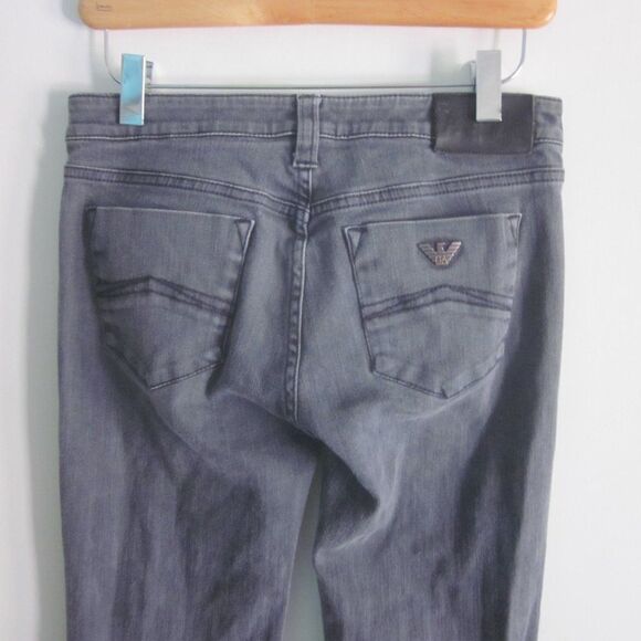 Armani Jeans AJ Womens Size 26 Gray Low Rise Straight Leg Slim Denim - Picture 8 of 10